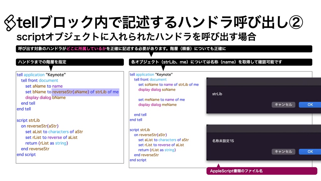 AppleScript基礎テクニック集(23)サブルーチン、ハンドラ