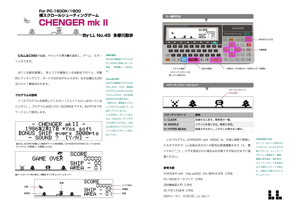 ポケコンサークル「LL」会誌Vol.19復刻版