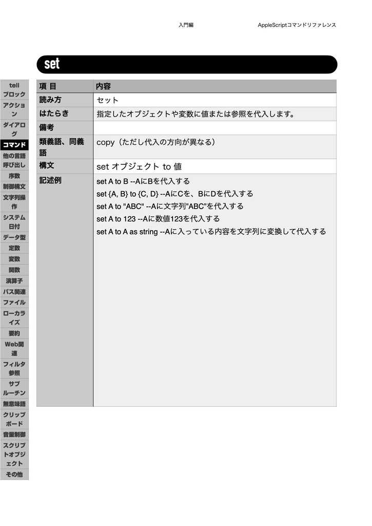 AppleScript最新リファレンス v2.8対応 v2.0