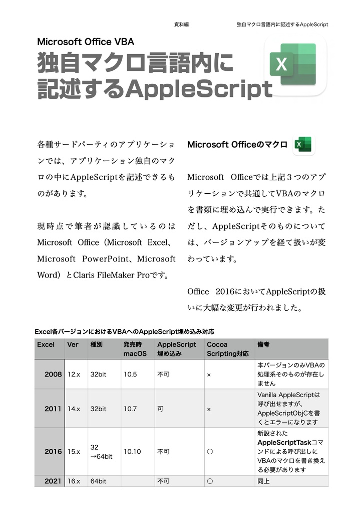AppleScript最新リファレンス v2.8対応 v2.0