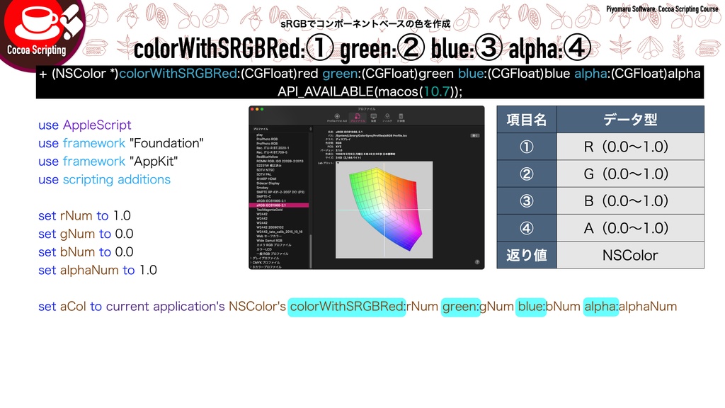 Cocoa Scripting Course #7 NSColor
