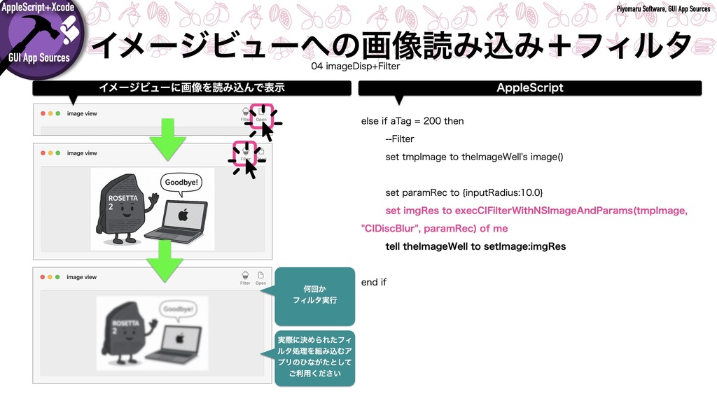 AppleScript+Xcode GUIアプリソース集