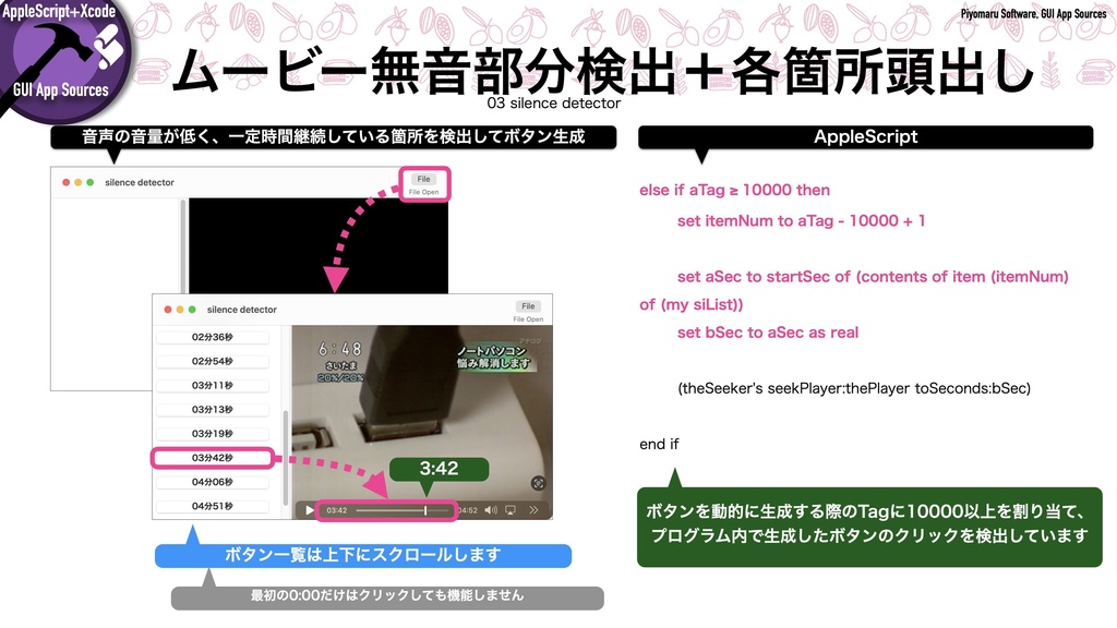 AppleScript+Xcode GUIアプリソース集