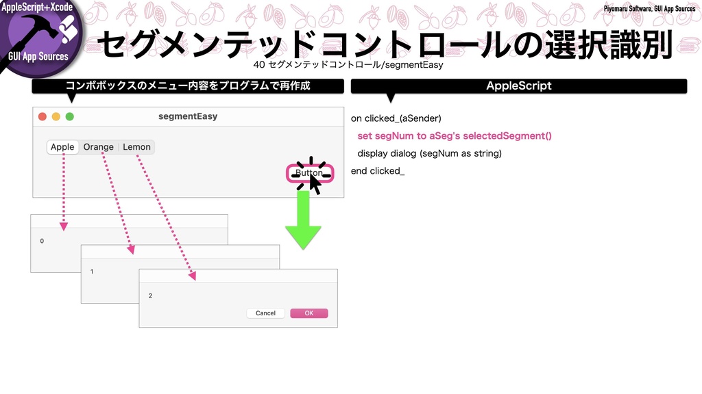 AppleScript+Xcode GUIアプリソース集