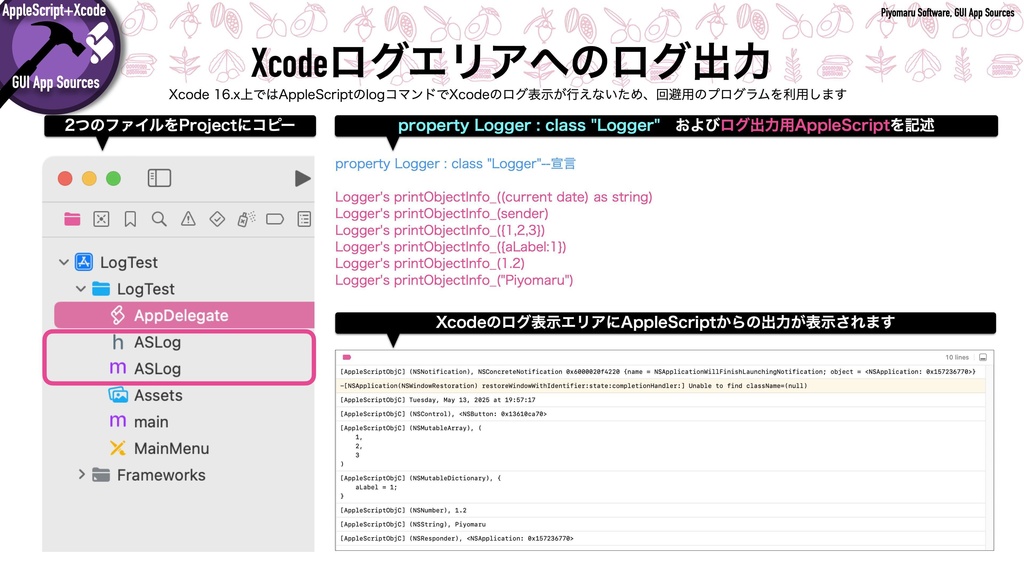 AppleScript+Xcode GUIアプリソース集