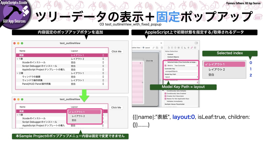 AppleScript+Xcode GUIアプリソース集