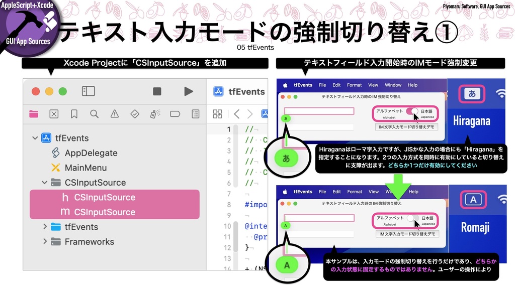 AppleScript+Xcode GUIアプリソース集