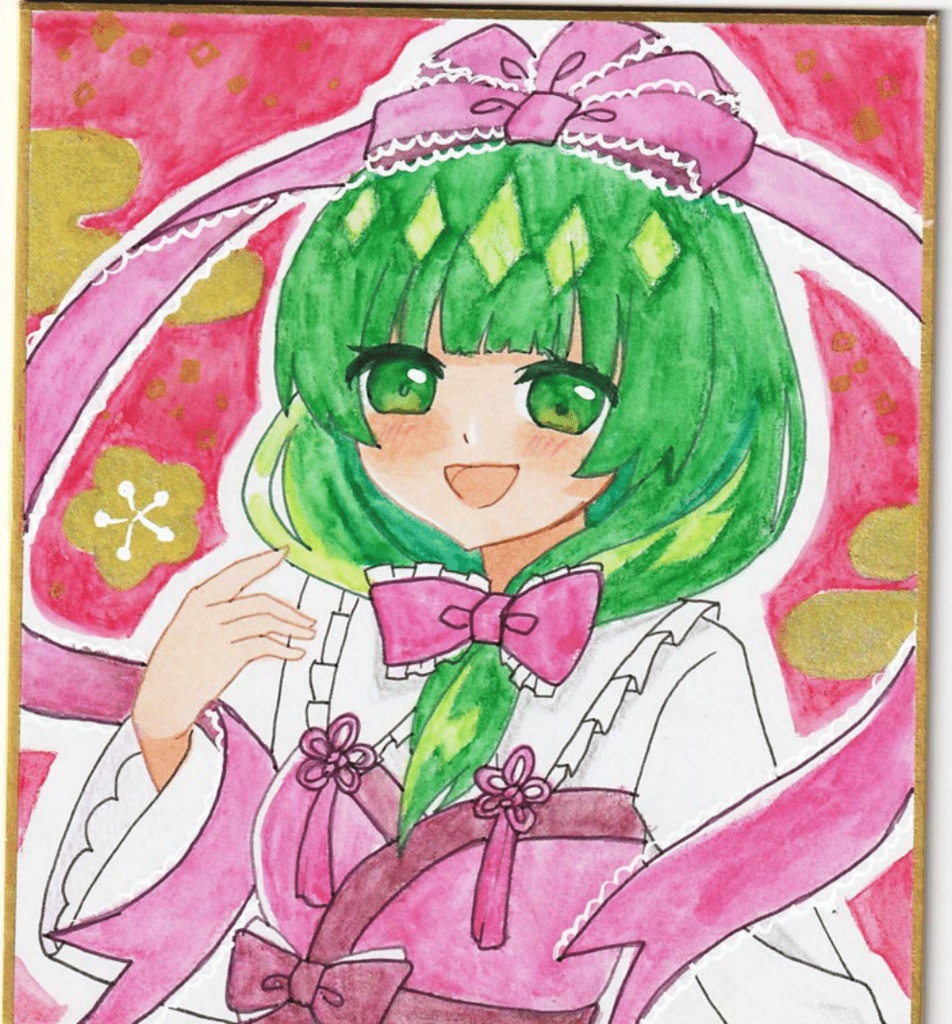 ＊ミニ色紙＊チャイナ風鍵山雛