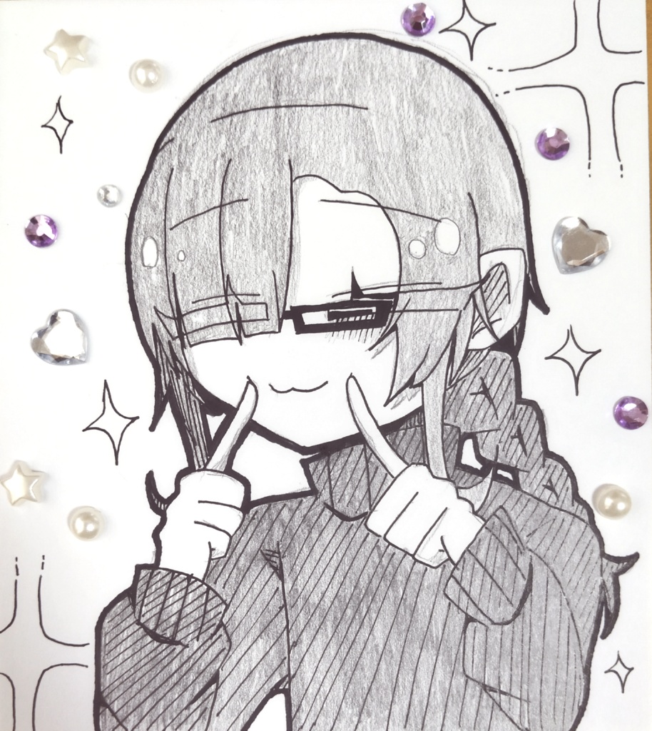 代理のミニ色紙イラスト