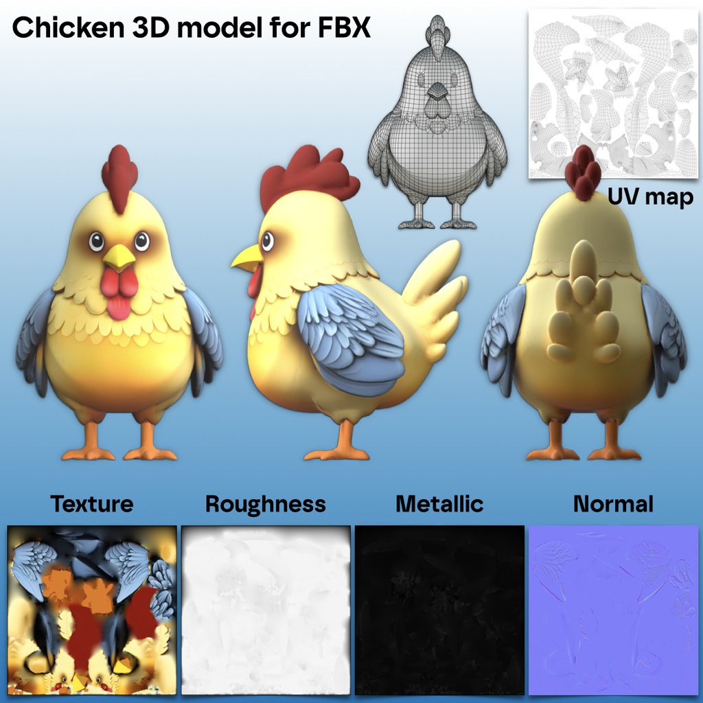 ニワトリの3Dモデル＿chicken 3D model