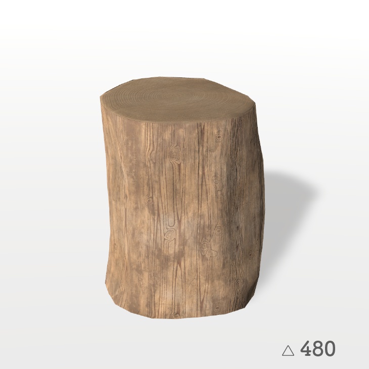 【VRC想定】木のスツール(Wood Stool) ※期間限定