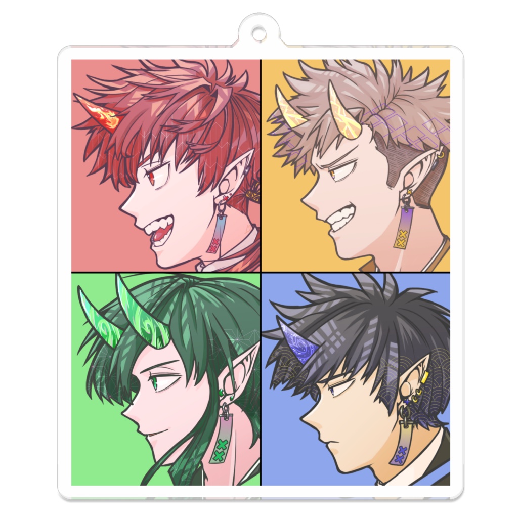 横顔:集合アクリルキーホルダー