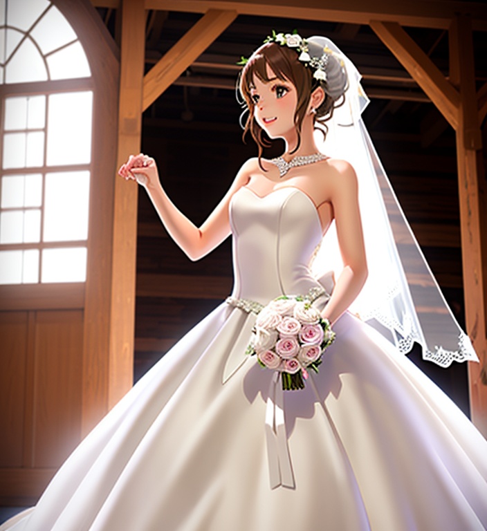  AIに描かせたウェディングドレス姿の女の子
