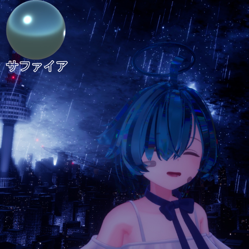 宝石ヘアー風マテリアル