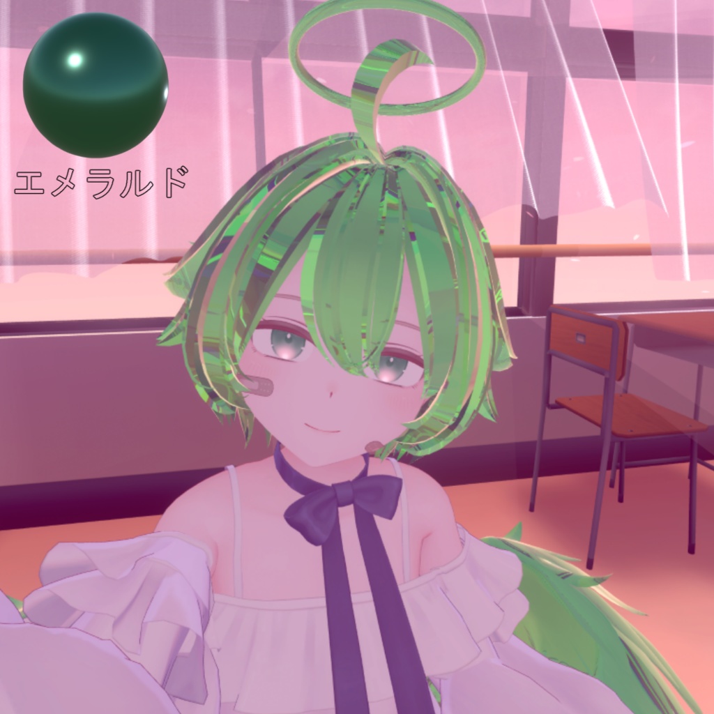 宝石ヘアー風マテリアル