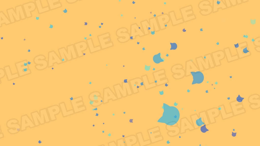 【動く背景素材 フリー】ねこのパーティクルが出てくる背景