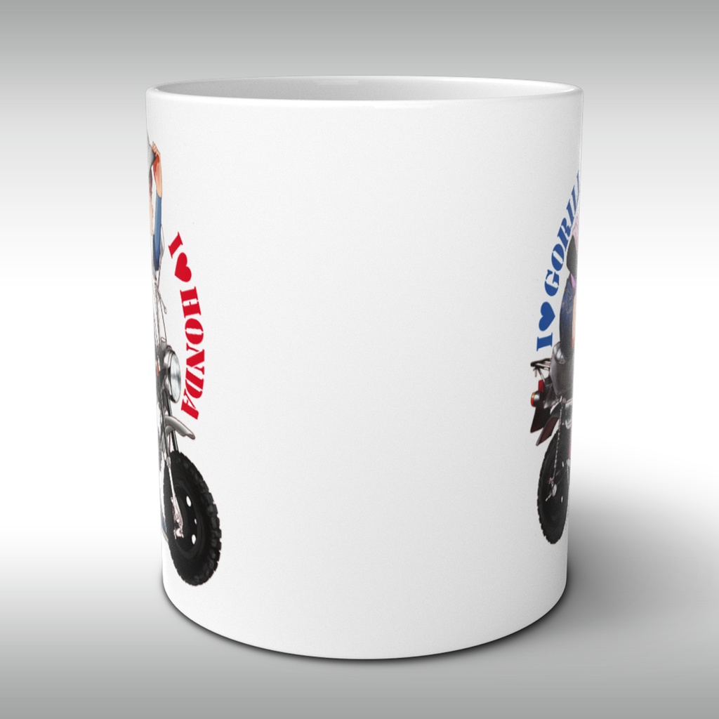 【バイク娘イラストマグ/ホンダゴリラ:ブラック&レッド】