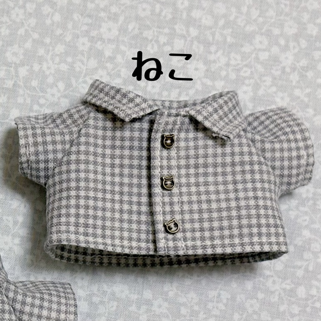 グレーギンガムチェックシャツ