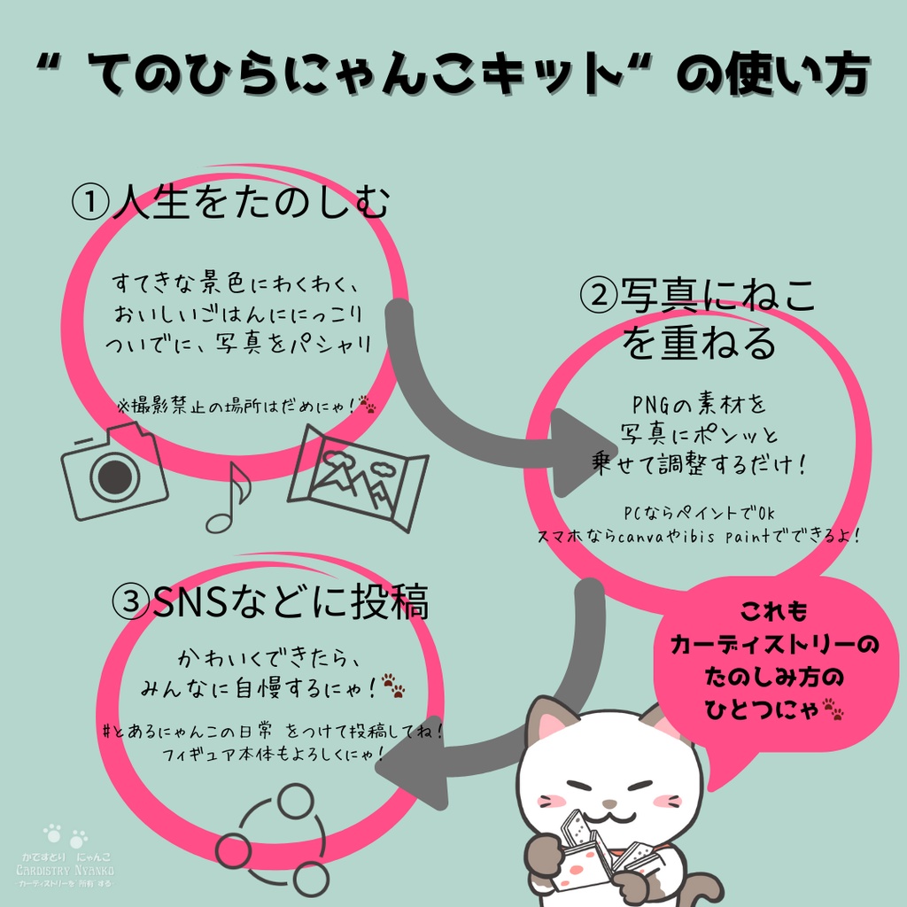 てのひらにゃんこキット