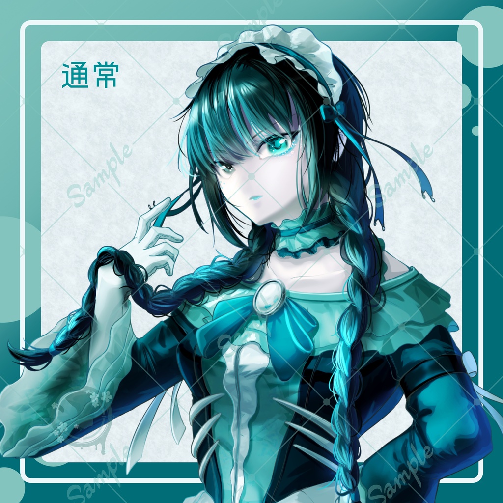 オリジナルキャラクター_全身立ち絵素材_差分6種有_深海魚モチーフ