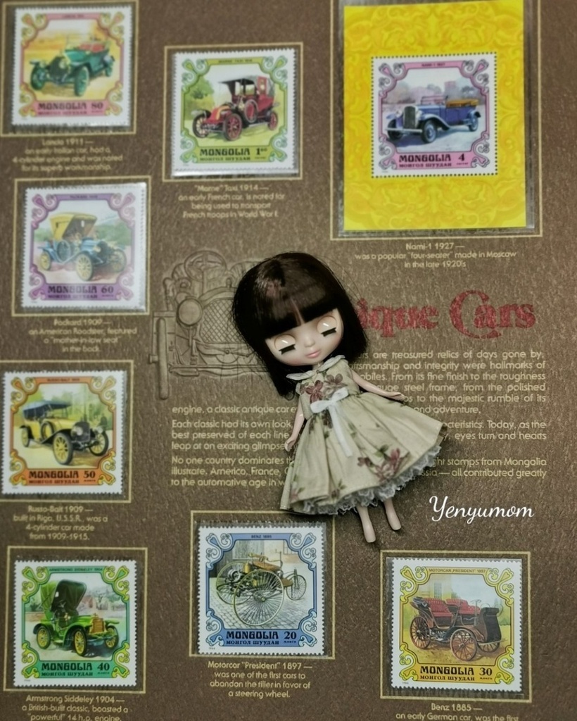 【ベージュ フローラル ドレス セット / プチブライス】Yenyumom