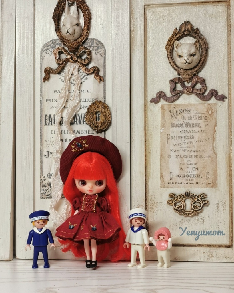 【ブルゴーニュ刺繍 ドレス セット / プチブライス】Yenyumom