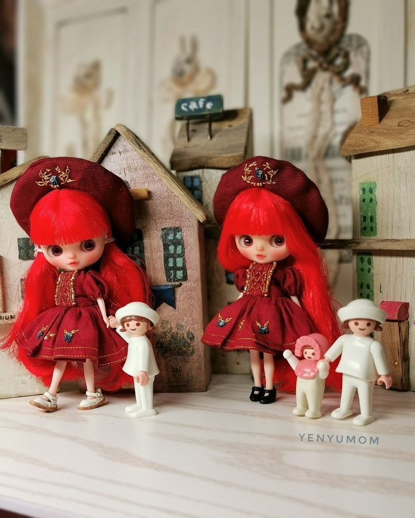 【ブルゴーニュ刺繍 ドレス セット / プチブライス】Yenyumom