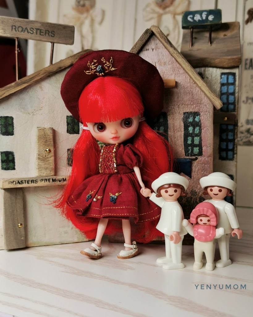 【ブルゴーニュ刺繍 ドレス セット / プチブライス】Yenyumom