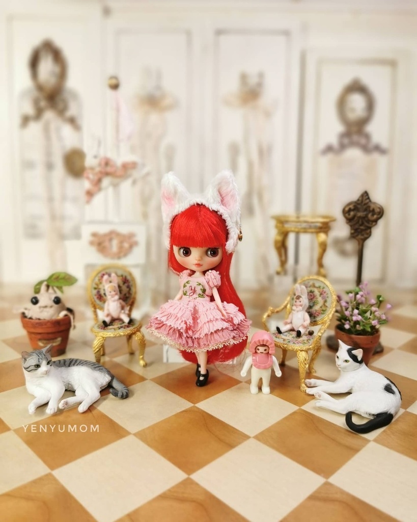 【子猫 ドレス セット / プチブライス】Yenyumom