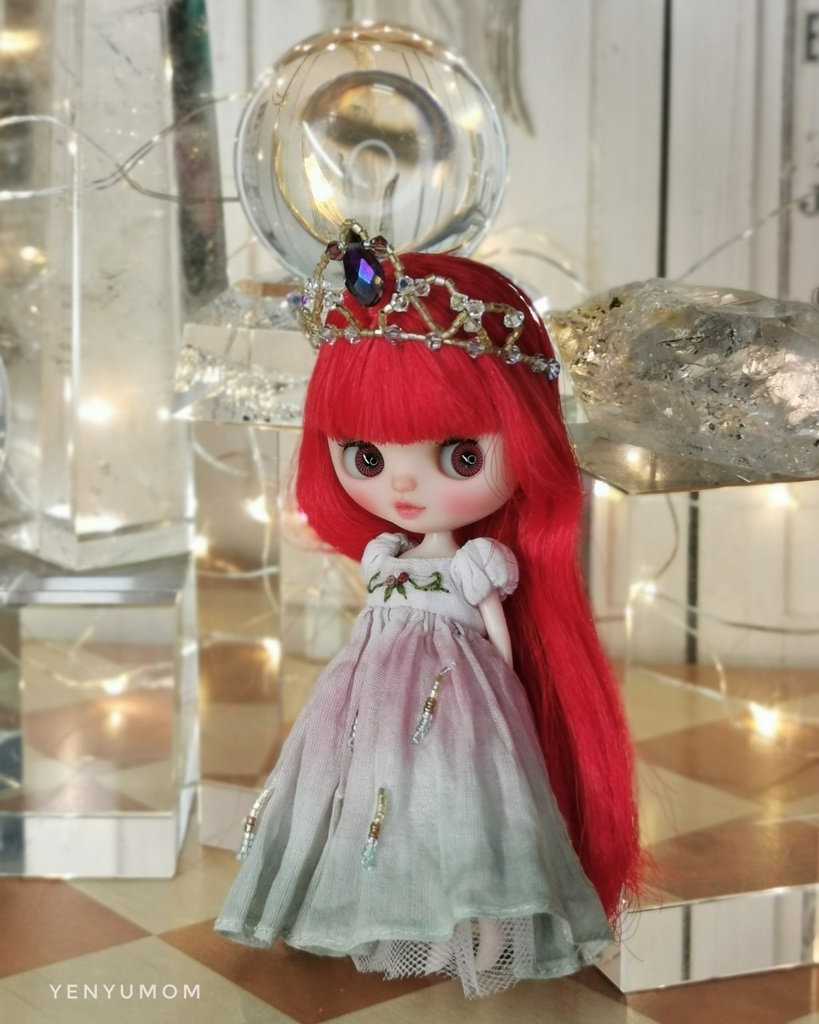 【ピンク＆グリーン ドレス セット / プチブライス】Yenyumom