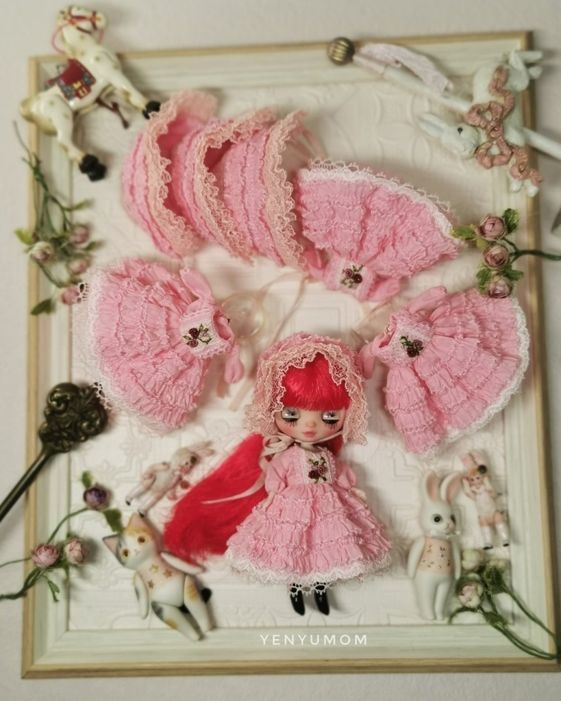 【ピンクレース ドレス セット / プチブライス】