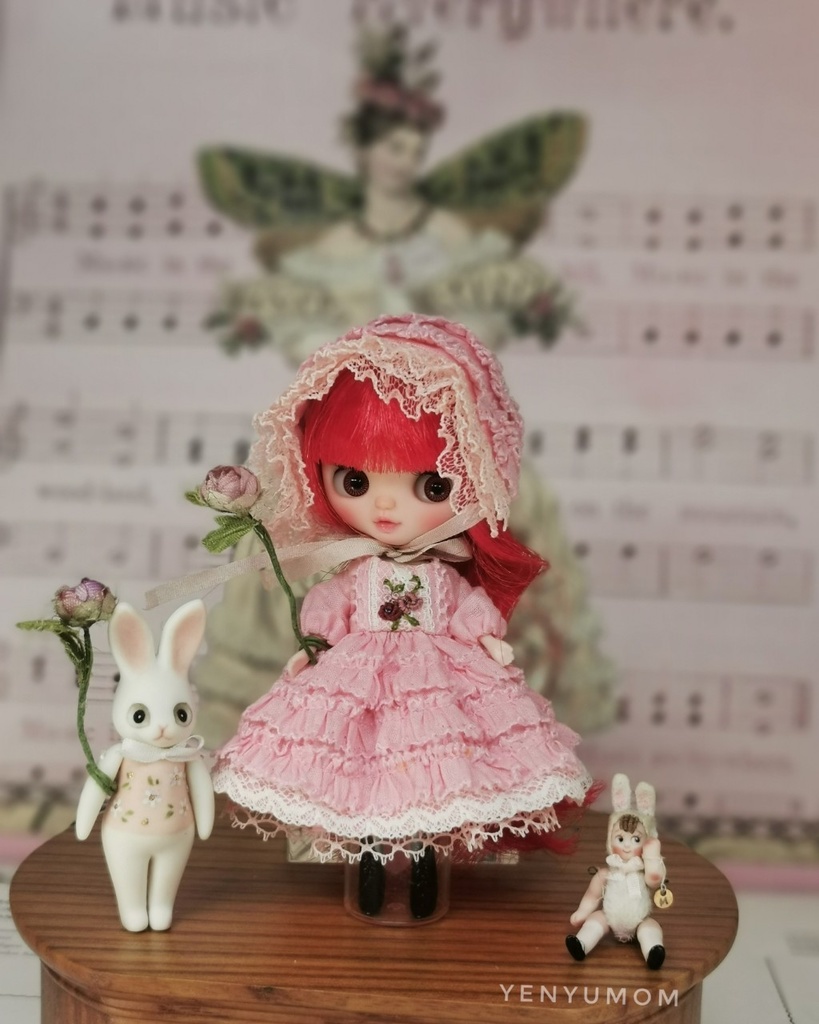 【ピンクレース ドレス セット / プチブライス】