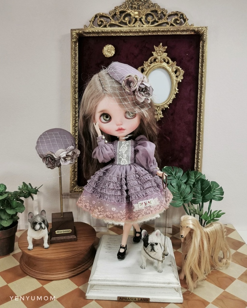 【藤刺繍ドレスセット / ブライス / モモコ / オビツ24】Yenyumom