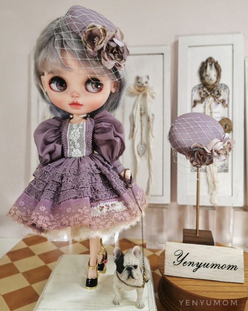 【藤刺繍ドレスセット / ブライス / モモコ / オビツ24】Yenyumom