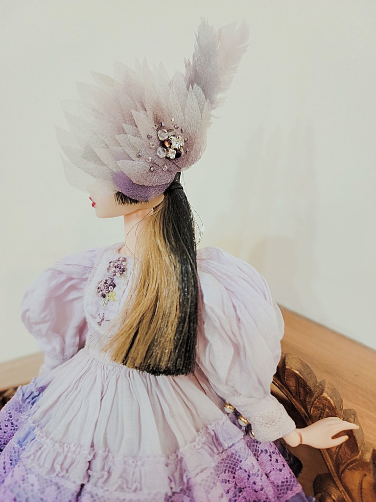 【紫染料刺繍ドレスセット / ブライス / モモコ / オビツ24 / リカちゃん】Yenyumom