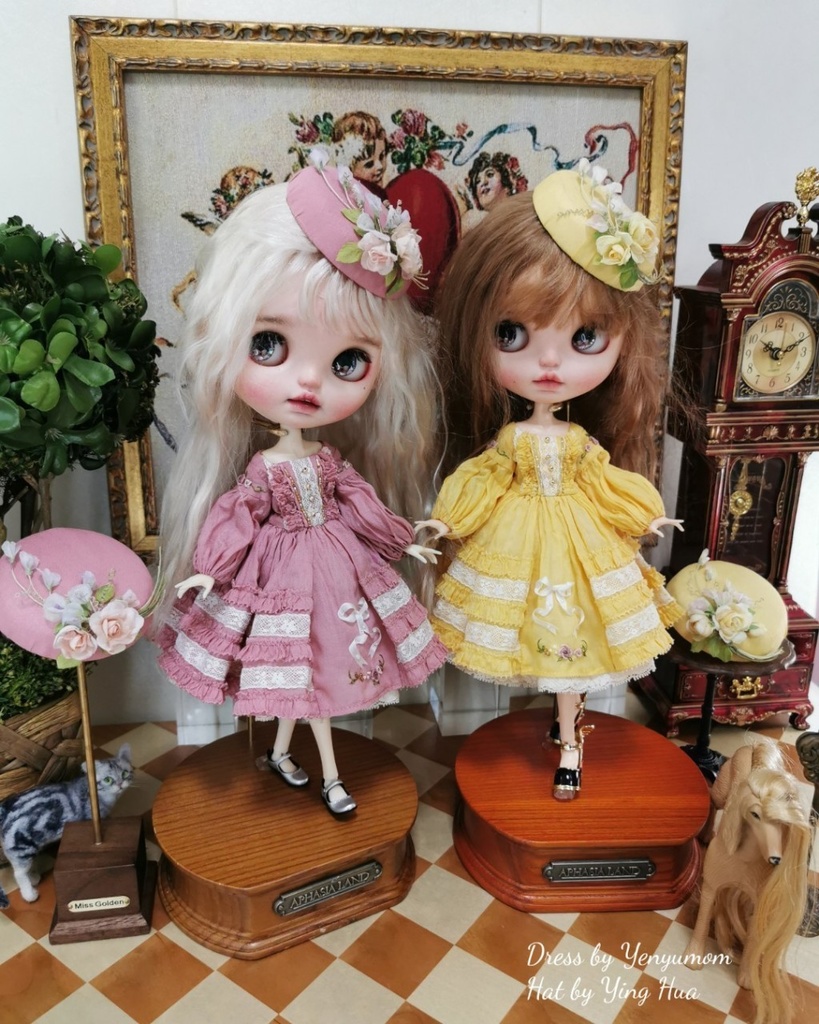 【卵色刺繍ドレスセット / ブライス / モモコ / オビツ24 / リカちゃん】Yenyumom