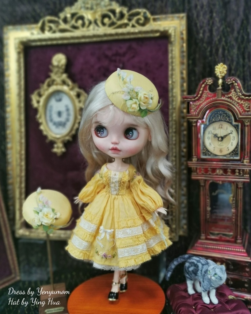 【卵色刺繍ドレスセット / ブライス / モモコ / オビツ24 / リカちゃん】Yenyumom