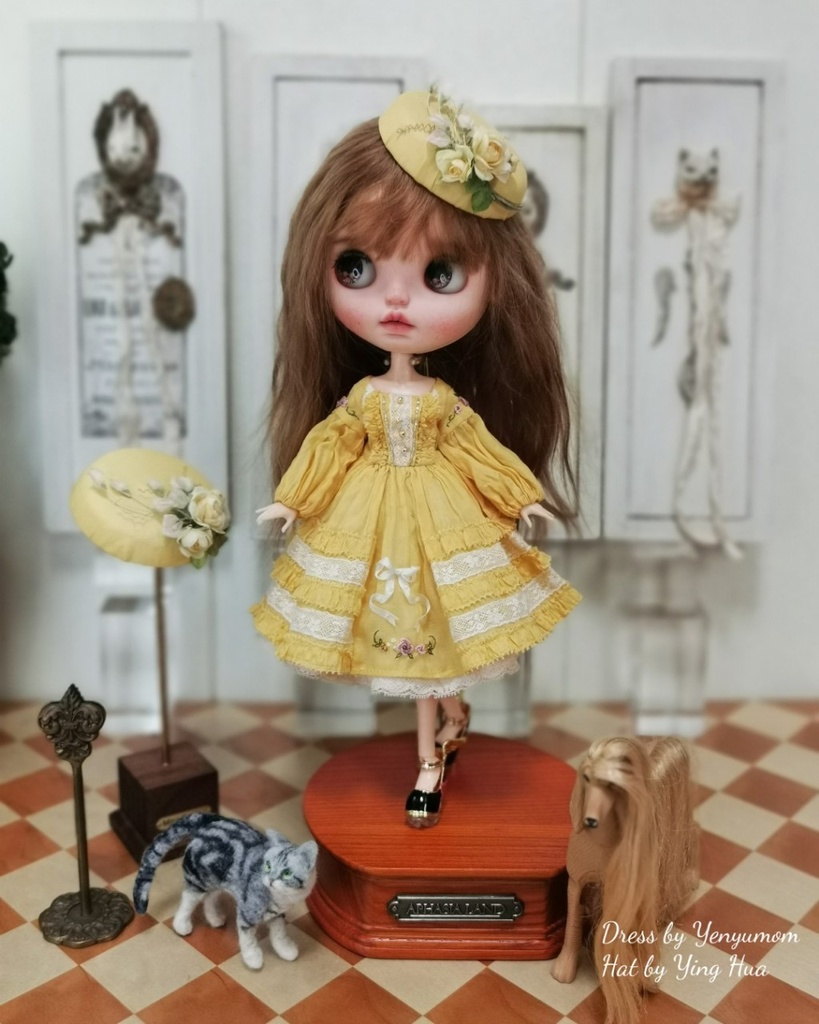 【卵色刺繍ドレスセット / ブライス / モモコ / オビツ24 / リカちゃん】Yenyumom
