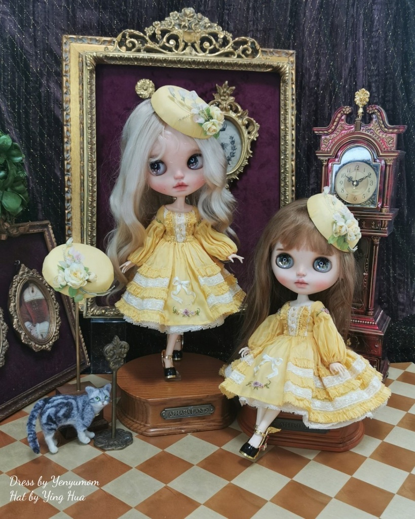【卵色刺繍ドレスセット / ブライス / モモコ / オビツ24 / リカちゃん】Yenyumom