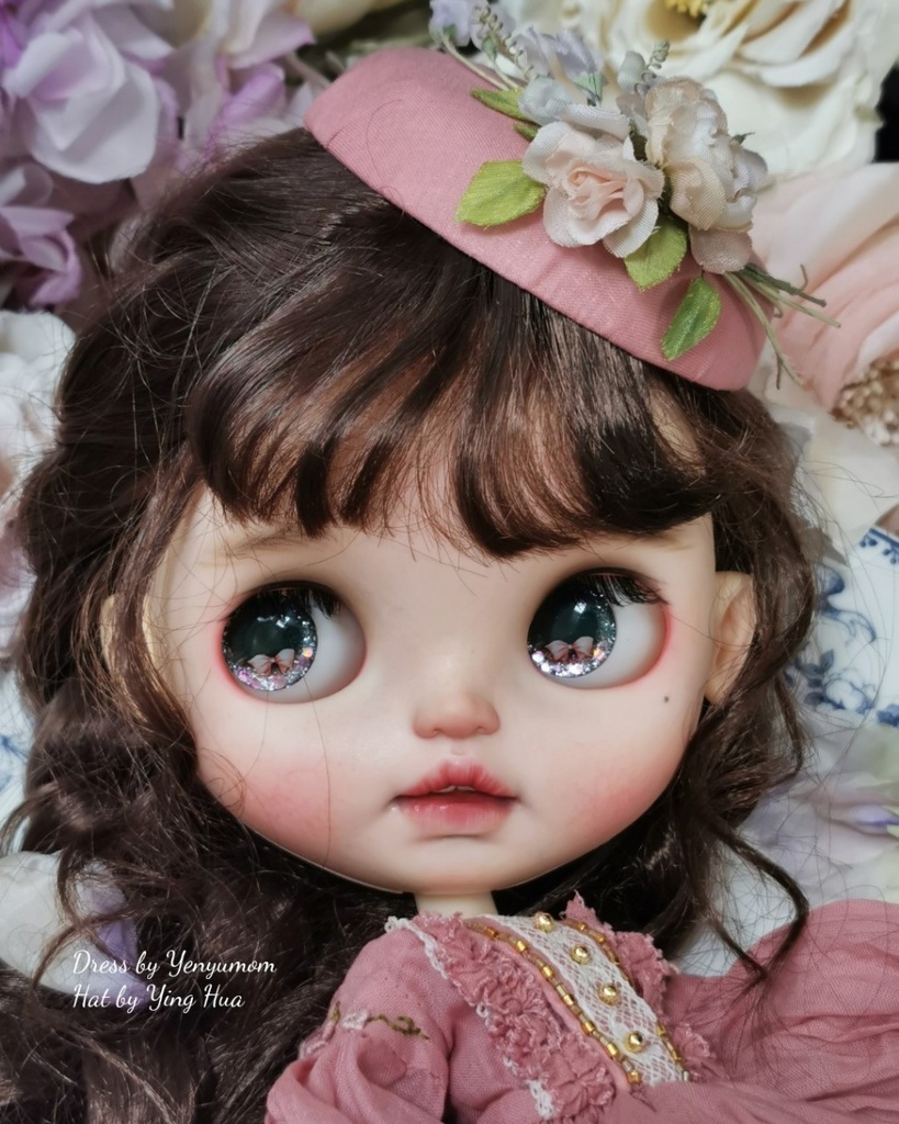 【ダスティローズ刺繍ドレスセット / ブライス / モモコ / オビツ24 / リカちゃん】Yenyumom