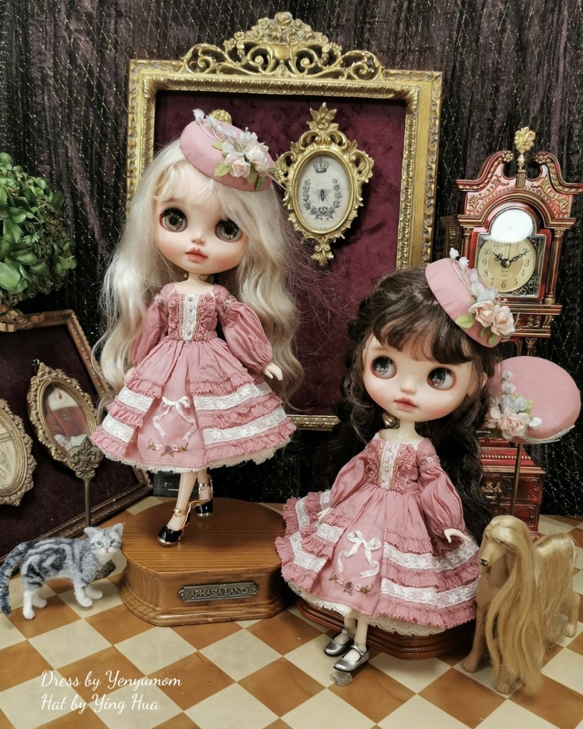 【ダスティローズ刺繍ドレスセット / ブライス / モモコ / オビツ24 / リカちゃん】Yenyumom