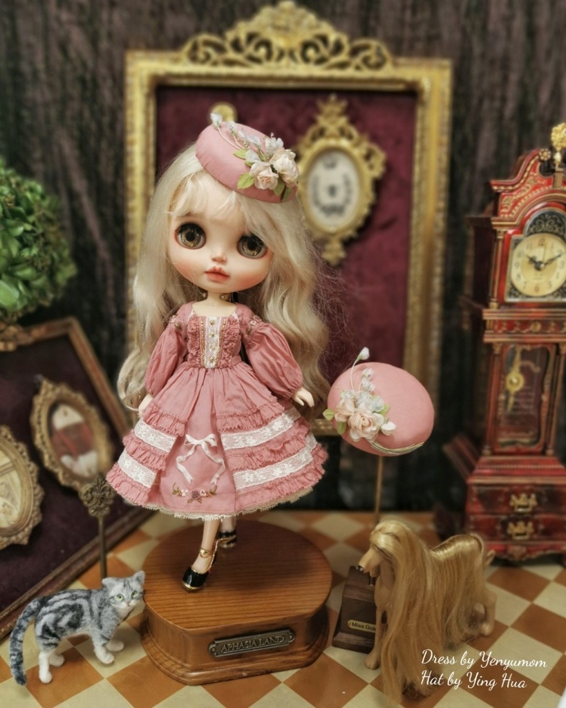 【ダスティローズ刺繍ドレスセット / ブライス / モモコ / オビツ24 / リカちゃん】Yenyumom