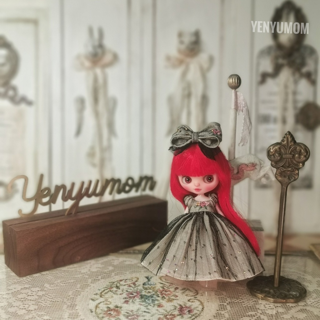 ブラックシャンパン ドレス セット / プチブライス】Yenyumom