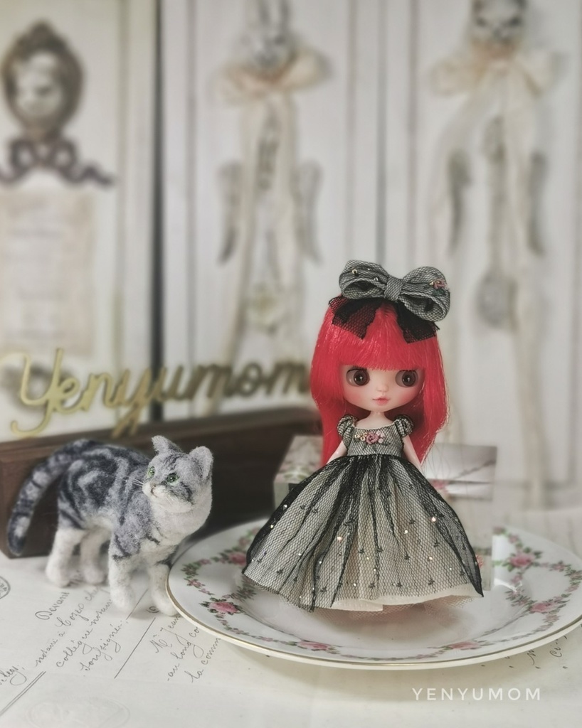 【ブラックシャンパン ドレス セット / プチブライス】Yenyumom