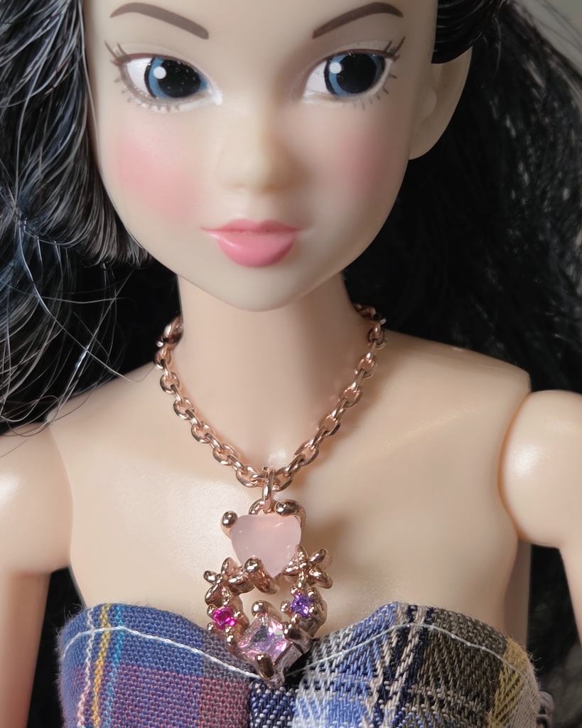 【ピンククリスタル ネックレス】JIWU-6NK-TP ネオブライス momoko OB24 Kumukuku Azone AngelPhilia 