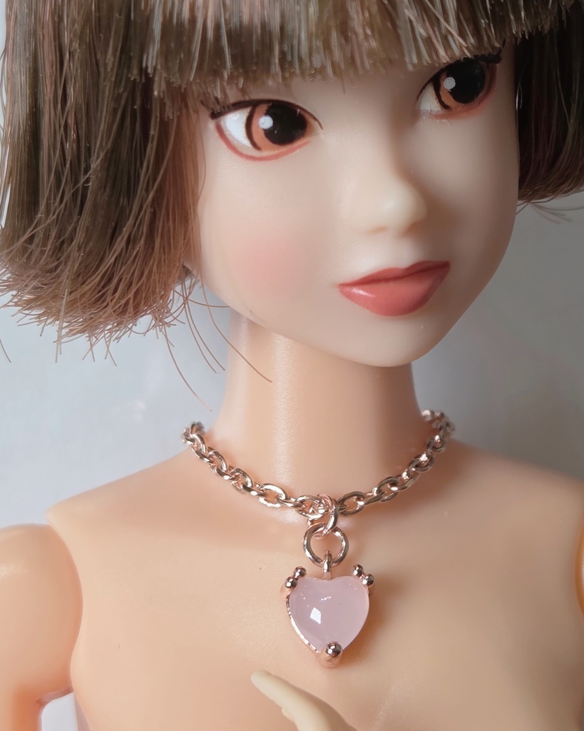 【ピンクのハート ネックレス】JIWU-6NK-PH ネオブライス momoko OB24 Kumukuku Azone AngelPhilia リカちゃん