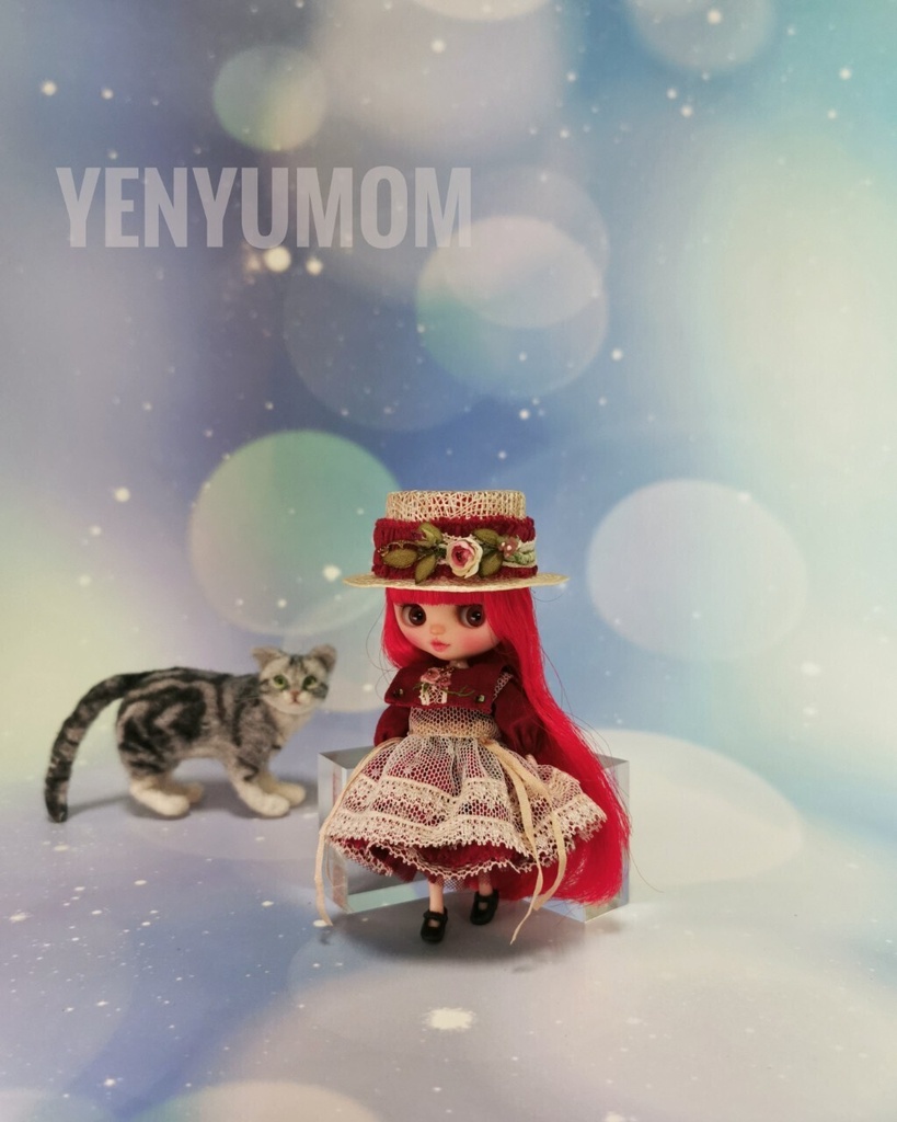 【麦わら帽子と刺繍ドレスセット】プチブライス / Yenyumom