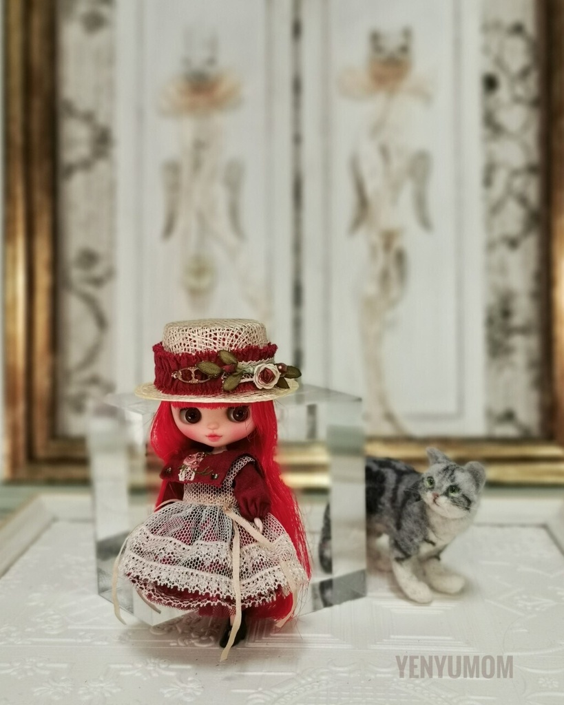 【麦わら帽子と刺繍ドレスセット】プチブライス / Yenyumom