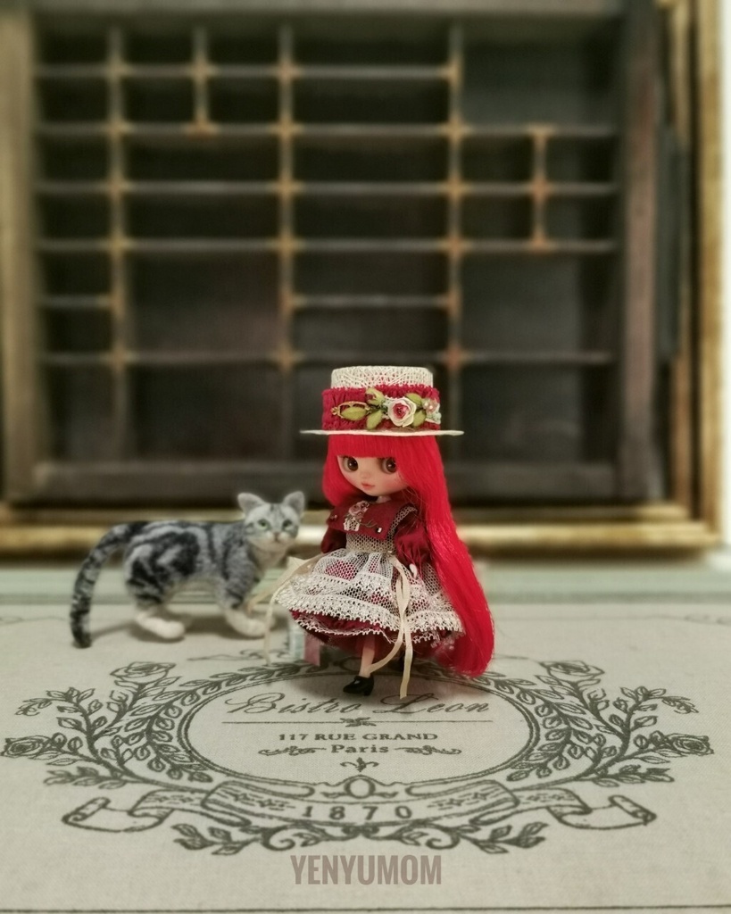 【麦わら帽子と刺繍ドレスセット】プチブライス / Yenyumom