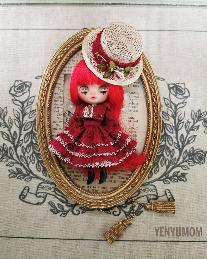 【麦わら帽子と刺繍ドレスセット】プチブライス / Yenyumom